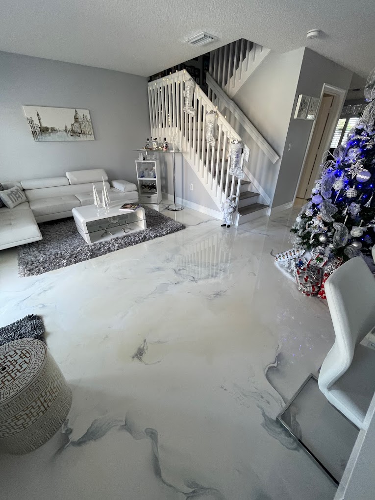 Residential Elegance with Marble-Look Epoxy